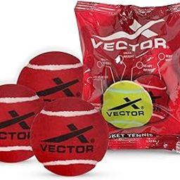 Vector X High Bounce Heavy Weight Tennis Ball for Cricket Practice, Street Match Ball, Training Exercise Ball for Outdoor & Indoor, Beginners & Pet Dog Play Ball (Pack of 3) Red-image-53