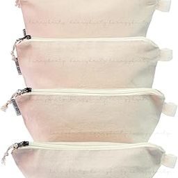 HarryKritz Set of 4 Multipurpose Canvas Pouch | Travel Pouch | Toiletry Kit | Makeup Bags | Cosmetic Pouches for Women | Travel | Toiletry Bag for Men-15