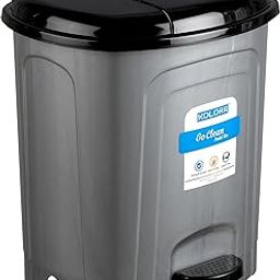 KOLORR Go clean 23 Litres Large Size Plastic Pedal Dustbin Trash Can/Garbage Waste Bin with Lid for Home, Kitchen, Office, Bathroom & Washroom – Silver-6