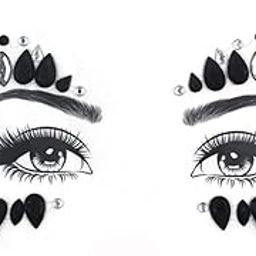 S.A.V.I 3D Black, Face Gems, Jewels Rhinestone Sticker Crystal Tattoo Party Disco Girls Women-image-70