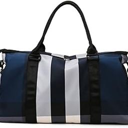 nylon 26 Cms Duffle Bag(Duffle_Checks_Blue_with_SC_Blue)-image-1