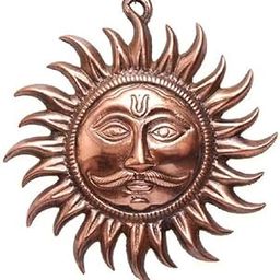 Siyaram Collections Home Vastu Sun Surya Face Copper God Sun Wall Hanging (6 inch, Bronze)-image-33