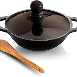 Lifelong Cast Iron Kadhai 24cm with Wooden Spatula | 3.3L, 2.4kg | Pre-Seasoned, Even Heat Distribution, Toxin & Teflon Free, Non-Stick, & Durable | Perfect for Cooking, Searing & Stewing-20