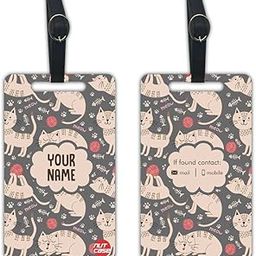 Personalized Metal Luggage Travel Baggage Tags - Set of 2 Tags - Cute Cat-image-8