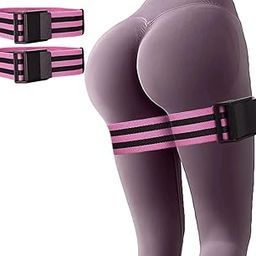 Exercise Resistance Band Set for Legs, Pink and Black Striped, 2 Pack-25