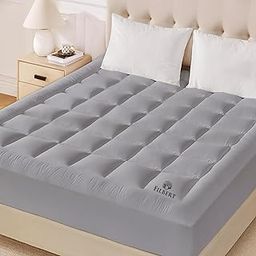 Filbert Hotel Quality Mattress Topper Quilted Fluffy Premium Cotton Finished Mattress Pad 1500-GSM Double Bed King Size 72 x 78 Inch Quilted Topper for Best Sleeping - (6x6.5 Feet_Silver Grey)-19