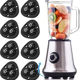 FRONTED Self Adhesive Mini Caster Wheels for Small Appliances, 360°Rotation Swivel Stainless Steel Rollers for Furniture Storage Bins Trash Can (4 Pack) (BLACK)-picture-11