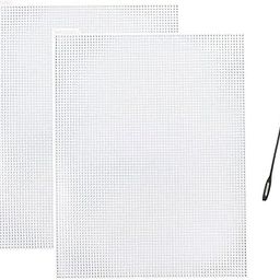 CLEZARO 12 Pcs Cross Stitch Canvas Sheet with 1 Pcs Needle for Craft, DIY and Cross Stitch Art (H83)-27