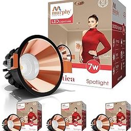 Murphy 7W Black Body Rose Gold Finish COB Spot Down Light : Warm White, Pack of 4-picture-32