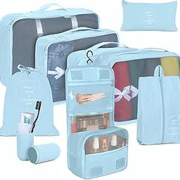 Complete Travel Set with Toothbrush Case, Packing Cubes for Travel, Travel Organizer Pouch, Bag Organiser for Travelling, Packing Bags for Travelling with 1 Year Warranty - Korean Blue-image-26