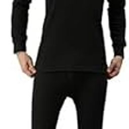 DGH V Neck Trouser Black Thermal Men Wool Thermal Set - Warmth & Comfort, Machine Washable-image-58