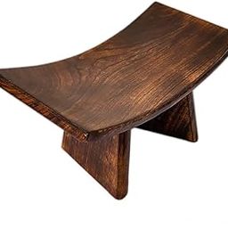 Wooden Curved Antique Finish Meditation Bench | Seiza Bench | Portable Foldable Japanese Stool - Meditation Bench Made by UvzCrafts-17