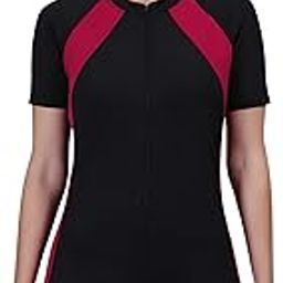 Women One Piece Zipper Short Sleeve Removable Pads Sun Protection Surf Rashguard Boyleg Swimsuit Bathing Suits Swimwear-image-57