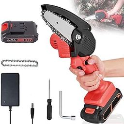 Tonyra 24V Cordless Rechargeable Chainsaw, Battery Powered Electric Saw For Tree Branch Wood Cutting Garden Trimming Mini 5-Inch Portable Power Machine Procut One Hand Operated Lightweight-19