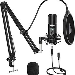 MAONO AU-PM421 Large Diaphragm Condenser USB Unidirectional Microphone, Professional Studio Recording Mic with 1-Touch Mute and Mic Gain Knob for Pc, Singing, Podcast, Gaming, YouTube (Black)-25