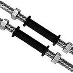 Generic 14Inch Steel Dumbbell Rod With Steel Nuts And Firm Hold Plastic Grip (Black And Silver)-16
