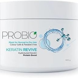 Probio Keratin Revive Mask (500 g) | For Normal to Dry Hair | Colour Safe & Paraben Free-image-0