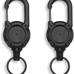 23.6'' Retractable Keyring Reel with Clasp - Clip-on Badge Reel, Coated Stainless Steel Wire Pull Cord, Multipurpose Reel Keyring for Daily, Camping, Travel, Pack of 2-image-33