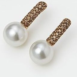 Elegant Pearl Drop Earrings for Women – Gold-Toned Studs with Sparkling Stones and White Pearl Beads – Lightweight Ethnic Jewelry for Parties, Gifting-10