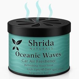 Shrida Naturals Oceanic Waves Car Air Freshener Gel 60g | Natural Car Perfume | Luxury Odor Remover Refreshing Car Fragrance Perfume for Dashboard & Vents-image-79