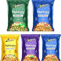 Smachoz Roasted Makhana Munch Masala, Magic Masala, Mint And Lime & Cheese And Herbs Free One Munch Masala | Roasted - Not Fried | Healthy Super Food (11gram Each) (Buy 4 Get 1 Free)-image-33