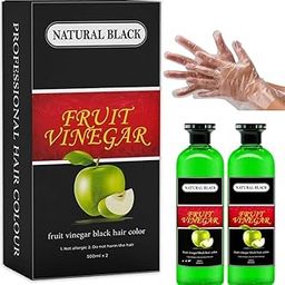 Fruit Vinegar Gel Hair Color Natural Hair Color Dye for Black Hair Dye(500ml x 2) - Black with Free Gloves | Made In India-38
