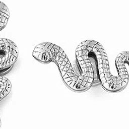 via mazzini No-Tarnish No-Rusting Magnetic Clip-On No-Piercing Required Slither Spark Snake Stud Earrings for Men and Women (ER2776) 1 Pair-picture-4
