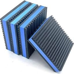 Easyflex Anti Vibration Rubber Pads Blue Eva Foam Inside Vibration Isolation Pad for Chillers, HVAC, Air Compressor, Washer and Dryer, Air Conditioner Units, Pack of 4 (4" x 4" x 7/8")-18