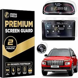 Spartan Shield Screen Guard COMBO For HYUNDAI VENUE 2022 FACELIFT | INFOTAINMENT SYSTEM 8 INCH {BIG BEZELS} & INSTRUMENT CLUSTER | New Venue 2023 SX(O) Optional N Line | 2024 Venue Car Touch Display Protector [Not Tempered Glass] [BIG BEZELS]-24
