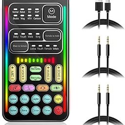 Portable Voice Changer, 8 Voice Changes Live Sound Card, Cool LED Lights Sound Board, Voice Disguiser, Modulator for PS4 for PS5 for Xbox One for PC,Phone,Laptops-picture-27