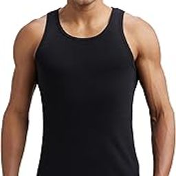 FP04 Men's Super Combed Cotton Rib Round Neck Sleeveless Vest with Extended Length for Easy Tuck-image-96
