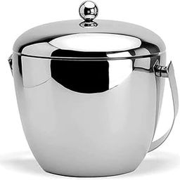 FnS Mirror Finish Apple Double Walled Insulated Stainless Steel Ice Bucket with Ice Tong for Home & Bar (1 Ice Bucket,1 Ice Tong)-picture-8