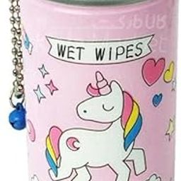 Wet Wipes Tissue Can for Cleaning Face Body, Unicorn Tin Shape Mini Portable Wet Wipes Tissue Can for Cleaning Face Body for Kids Women and Men Wet Wipes - (Pack of 1)-image-48