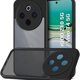 TheGiftKart Hybrid Shockproof Back Cover Case for iQOO Z10 5G / Vivo T4 5G | Hard Back Cover Case for iQOO Z10 5G / Vivo T4 5G (PC & TPU, Translucent Smoke Matte Back, Black Sides)-image-59