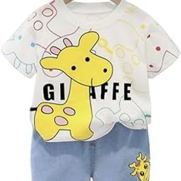 R.G T-shirt and Short Set for Baby Boys & Baby Girls, Printed Half Sleeves Clothing Set for Kids-71