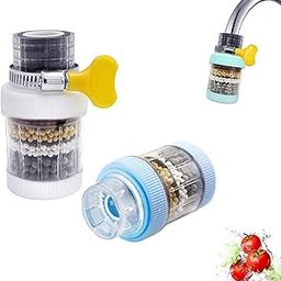 VETERIT 1 Pcs Faucet Filter, Activated Carbon Clean Purifier Cartridge Water filter Purifier for Kitchen Bathroom Activated Carbon Faucet Suitable for Tap, Filter Element for Kitchen-image-89