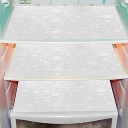 Cread Craft Multipurpose PVC Refrigerator Drawer Mat Set of 3 Pcs (12 X 17-inches, Multicolour)-440-2