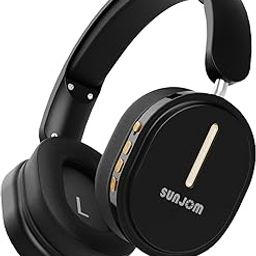 SUNJOM Bluetooth Wireless Headphones,Over-Ear Headphones with Microphone Clear Call,Hi-Fi Sound Deep Bass Comfort Fit Ear Cups 3.5MM Cable Headset for iPhone,Android-Black-image-39