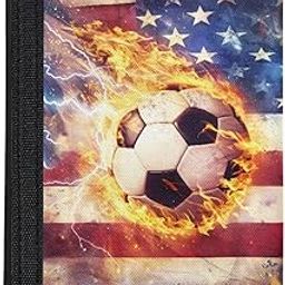 Kids Wallet for Boys & Girls,Sport Theme Trifold Wallet with Coin Pocket,Cash Pocket Novelty Wallet for Childrens Gifts, American Flag Soccer, Casual-image-24