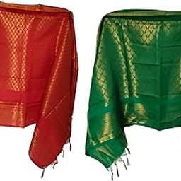 Prefect Guest Honour Shawls 2 mtr Apx (Red & Green)-42