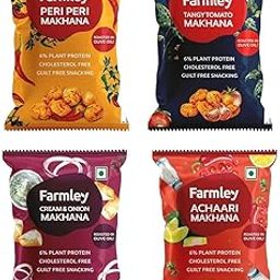 Farmley Roasted Makhana I 204 gram I Peri Peri, Tangy Tomato, Cream & Onion, Achaari (51g each, Pack of 4) | Healthy Makhana Roasted In Olive Oil Snacks (Combo Of 4)-image-17