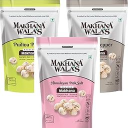 MAKHANA WALA'S Roasted & Flavoured Makhana | Gorgon Nut | Gluten Free Vegan Snacks | Healthy Diet Immunity Booster Snacks | Himalayan Pink+Salt N Pepper+Pudhina Flavored Makhana, Pack Of 3, 60G Each-image-44