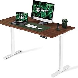 ErgoYou - Electric Height Adjustable Standing Table - Dual Motor 2 Stage - 125 Kg Max Weight Capacity - E9 Series - Ergonomic Sit Stand Computer Desk (Walnut, 47 x 23.5 inches)-10