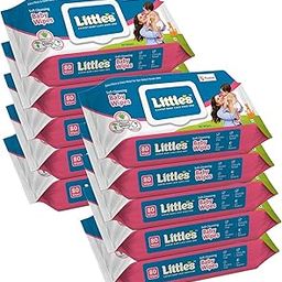 Little's Soft Cleansing Baby Wipes (80 Wipes, Lid Pack of 10) I Extra Thick and Moist I Goodness of Aloe Vera, Vitamin E & Jojoba Oil I Nourishes Skin I Alcohol-Free I Paraben-Free I Clinically Tested-0