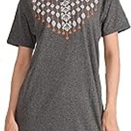 Woman Long T-Shirt(Gla PRNT Drk Gry-XL)-image-91
