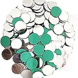 Round Mirror Mosaic Tiles, Silver and Green, 100 Pieces, 2 cm Diameter, Decorative Craft Supplies-image-65