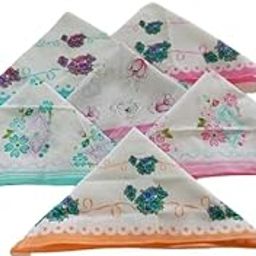 Flowers Printed Hankies For Women Hankies For Women 6 Pcs-image-59