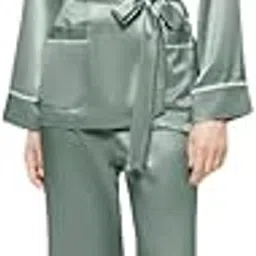 bella babe by sk Premium Satin Wrap Set for Women | Double belt Closure | Luxury Vibes | Pallazo Bottoms | Thick high QualitySatin | Nightwear | Casual Outfit | Outdoor Co ords-picture-8