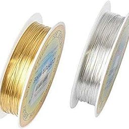 DIY Crafts Pack of 2, Silver, 2, Silver, Rolls Colors Gauge (0.4mm) Copper Jewelry Beading Wire Tarnish Resistant Metal Wire Crafts Beading Je (Pack of 2, Silver)-29