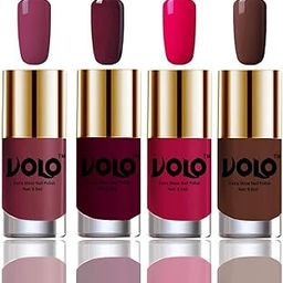 VOLO Dazzling Glow Long Stable High Definition Nail Polish Combo Set Of 4(Mauve Brown, Wine, Moon Magenta, Chocolate Brown)-picture-45